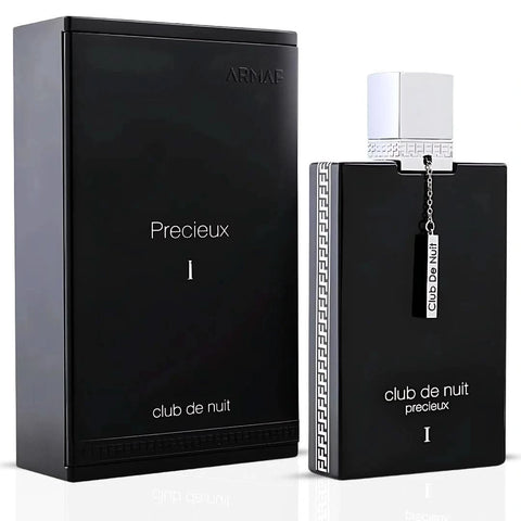 Armaf Club de Nuit Précieux I and IV parfum spray bundle, 55ml bottles, featuring elegant fragrance bottles on a neutral background.