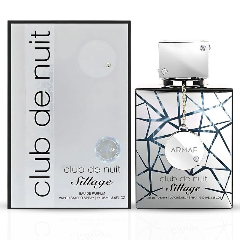 Bundle of two Armaf Club De Nuit Sillage and Untold Eau de Parfum sprays, 105ml each, featuring sleek perfume bottles.