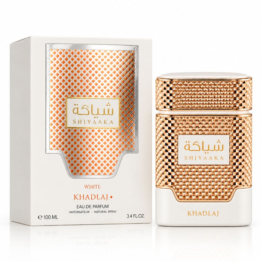 Khadlaj Shiyaaka White Eau de Parfum Spray 100ml bottle and packaging