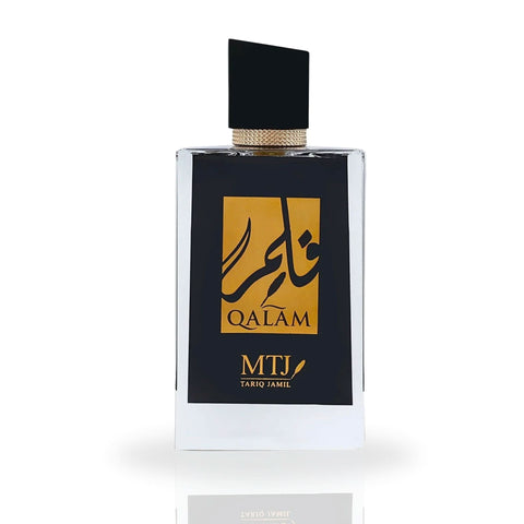 MTJ Qalam EDP spray 100ML, long-lasting unisex perfume with warm spicy, musky, floral notes in a sleek bottle.