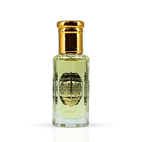 Intense Oud Warda Perfume Oil 12ml with black gift box, featuring a clear bottle of loose perfume oil and elegant packaging.