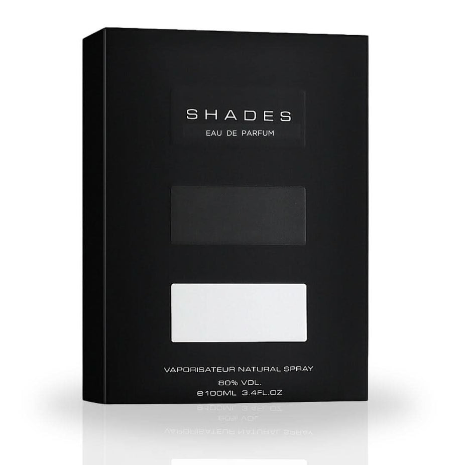 Armaf Shades for Men EDP spray 100ml, showcasing the sleek perfume bottle with luxurious fragrance, designed for a long-lasting scent.