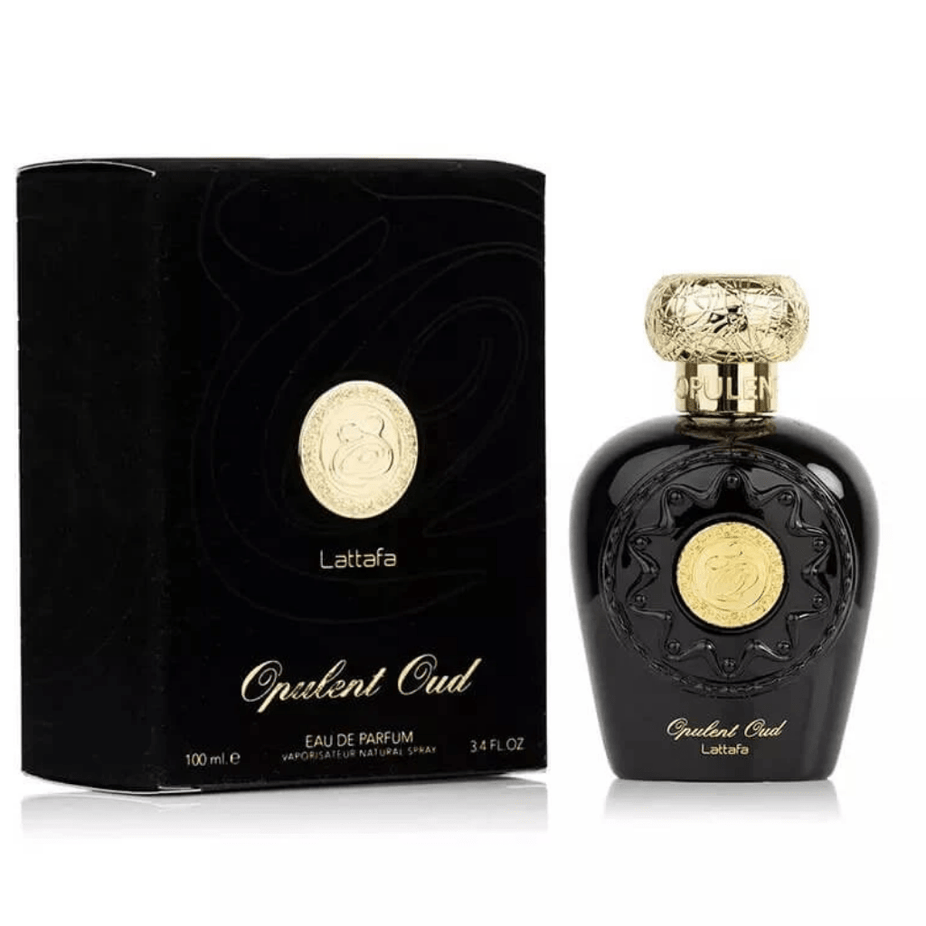 Lattafa Opulent 3-Piece EDP set with unisex musk, oud, and blue oud fragrances in 100ml bottles.
