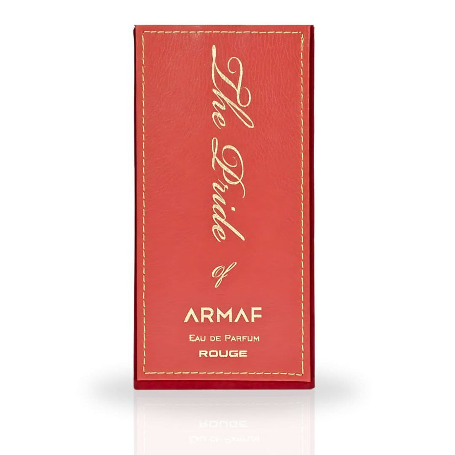 Armaf Pride of Armaf Rouge Pour Femme Eau De Parfum spray bottle on a white background, 100ml (3.4 oz) fragrance for women.