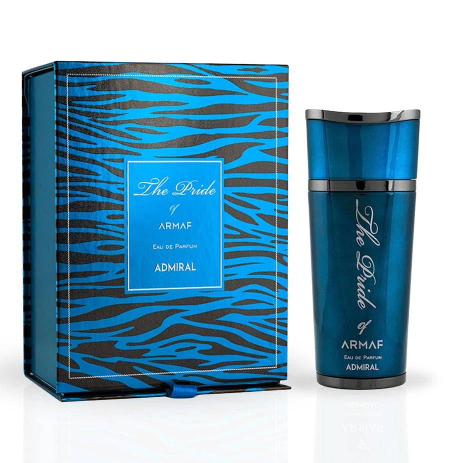 Bundle of Armaf Pride of Armaf Admiral Rose Oud Femme and Pour Femme Eau de Parfum sprays, 100ML each, with elegant bottle designs