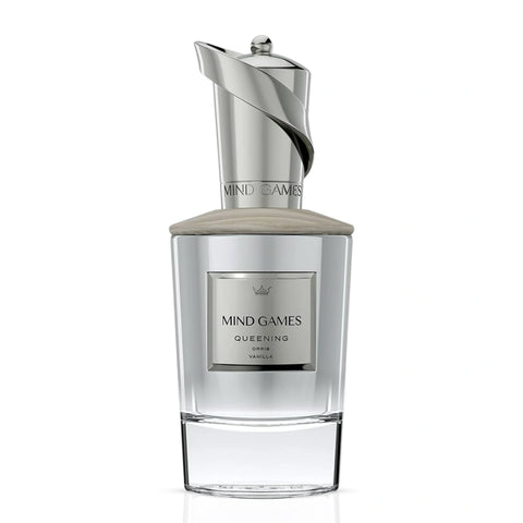 Soulmate Queening Extrait de Parfum by Mind Games, 100ml EDP bottle with elegant packaging and gold accents.