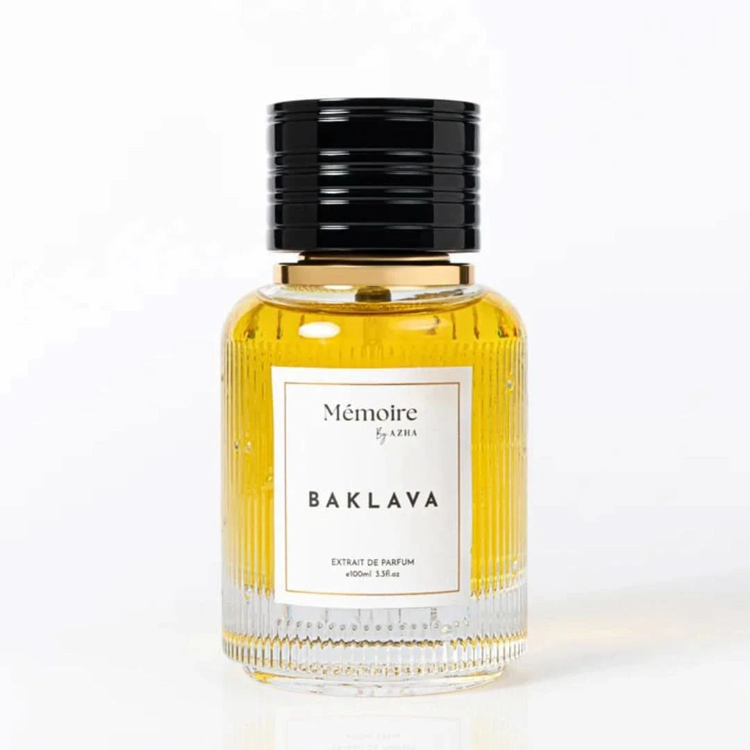 Azha Baklava Extrait de Parfum Spray 100ml, elegant EDP bottle from the Memoire Collection with luxurious fragrance design.