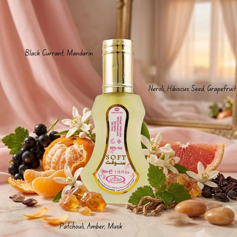 AUCTION Soft Eau de Parfum Spray 35ml (1.15 oz) by Al Rehab (Velvet Pouch)