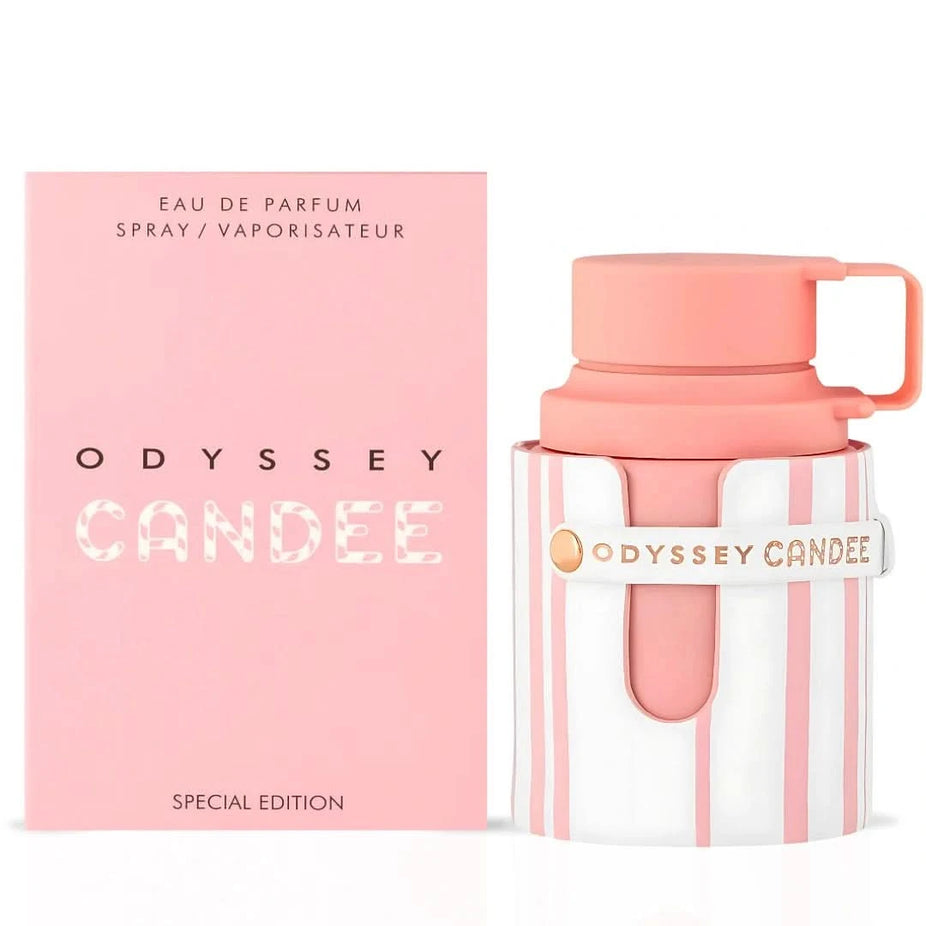Bundle of Odyssey Candee and Marshmallow Eau de Parfum sprays by Armaf, 100ml bottles with colorful packaging and elegant design.