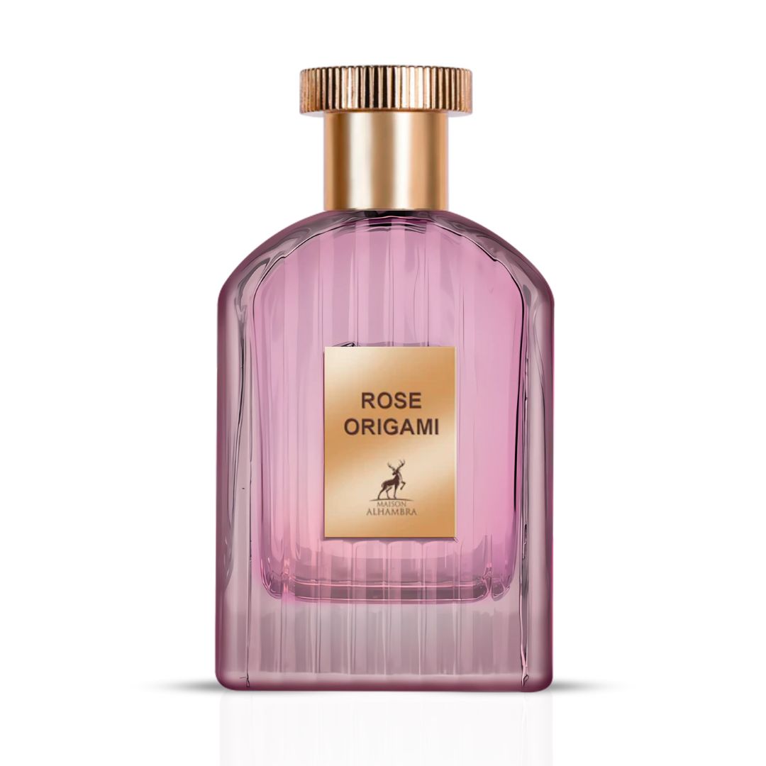 Rose Origami Eau De Parfum Spray 100ML (3.4 OZ) by Maison Alhambra | A Captivating Blend of Rose, Coffee & Sandalwood with a Touch of Spice & Warmth. - Intense Oud