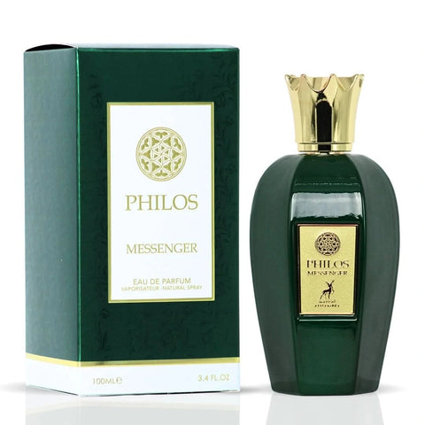 Maison Alhambra Philos Eau de Parfum sprays bundle with two 100ml bottles, showcasing elegant glass bottles and fragrance sprayers.