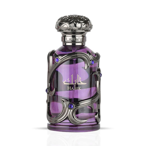 Habik for Men Eau de Parfum Spray 100ml (3.4 oz) by Lattafa | A Regal Journey from Fiery Opening to Creamy Grandeur - Intense Oud
