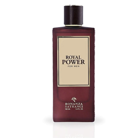 Bonanza Satrangi Royal Power for Men EDP spray 100ML with amber-vanilla scent, long-lasting and refreshing fragrance.