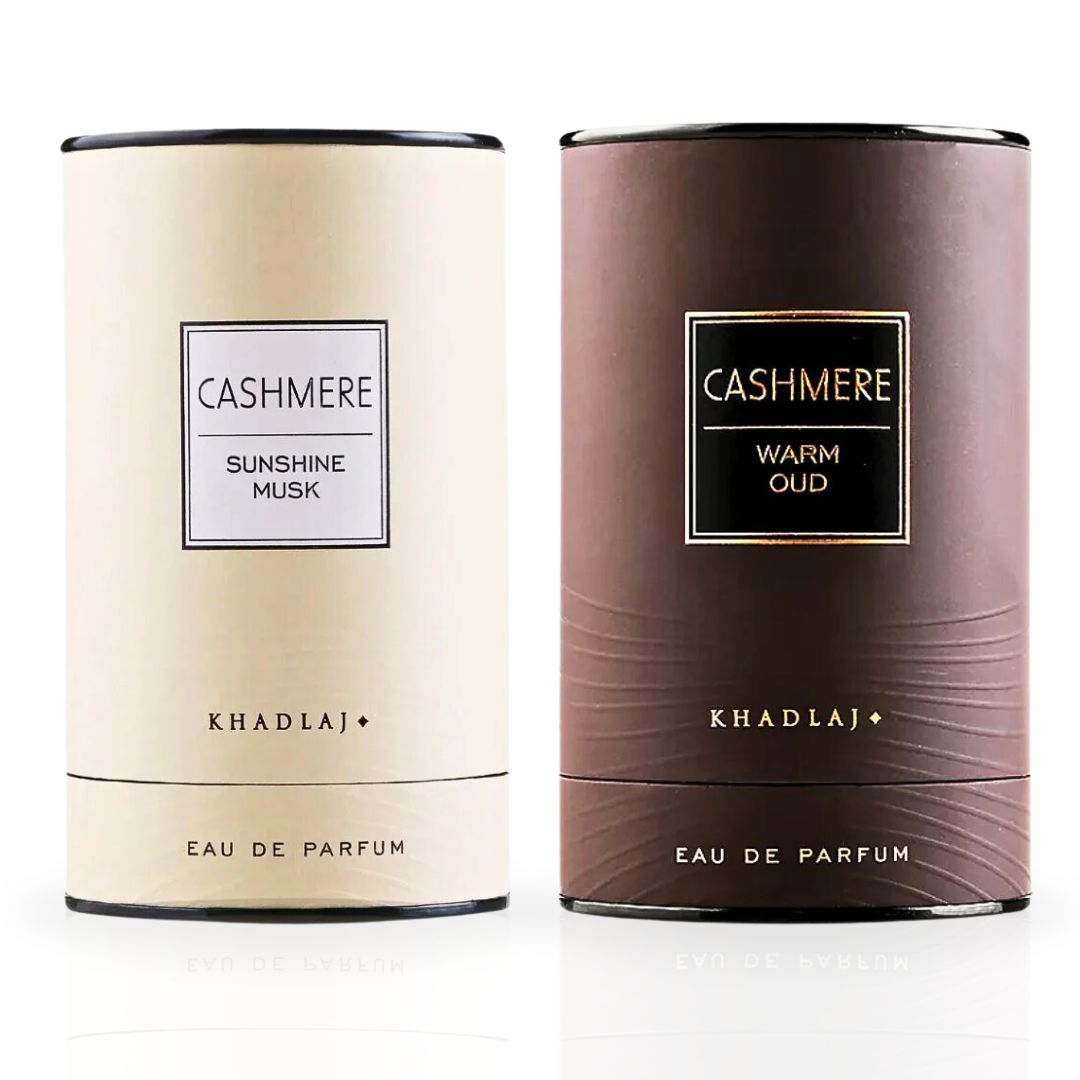 Cashmere Sunshine Musk & Cashmere Warm Oud - EDP Sprays 100ML (3.4 OZ) By Khadlaj | Experience The Refreshing Aroma Of These Exquisite Fragrances. (DELUXE BUNDLE) - Intense Oud