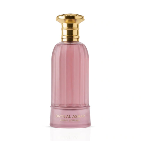 Bayn Al Asrar Eau de Parfum Spray by Paris Corner, 80ml, featuring a sleek bottle with elegant design and floral fragrance accents.