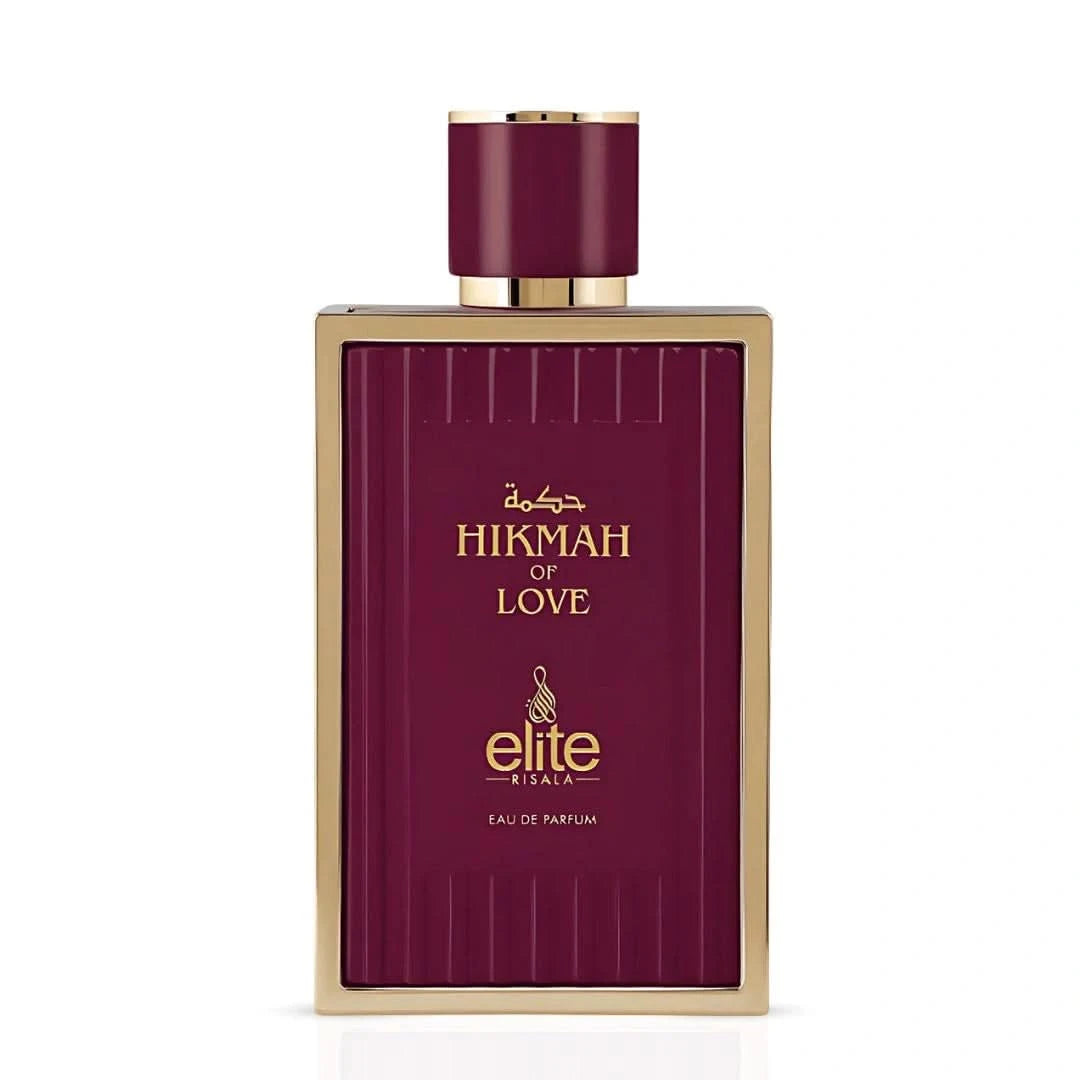 Risala Elite Hikmah Of Love Eau de Parfum spray 100ml bottle with elegant design and fragrance details visible.