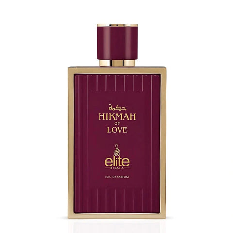 Risala Elite Hikmah Of Love Eau de Parfum spray 100ml bottle with elegant design and fragrance details visible.