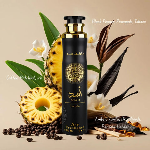 Asad Air Freshener 300ml (10.1 oz) by Lattafa | No Ordinary Freshness – A Statement in Scent - Intense Oud
