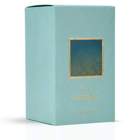 Hurriya Gingerique Eau de Parfum spray by Paris Corner, 100ml bottle with elegant packaging and floral accents.