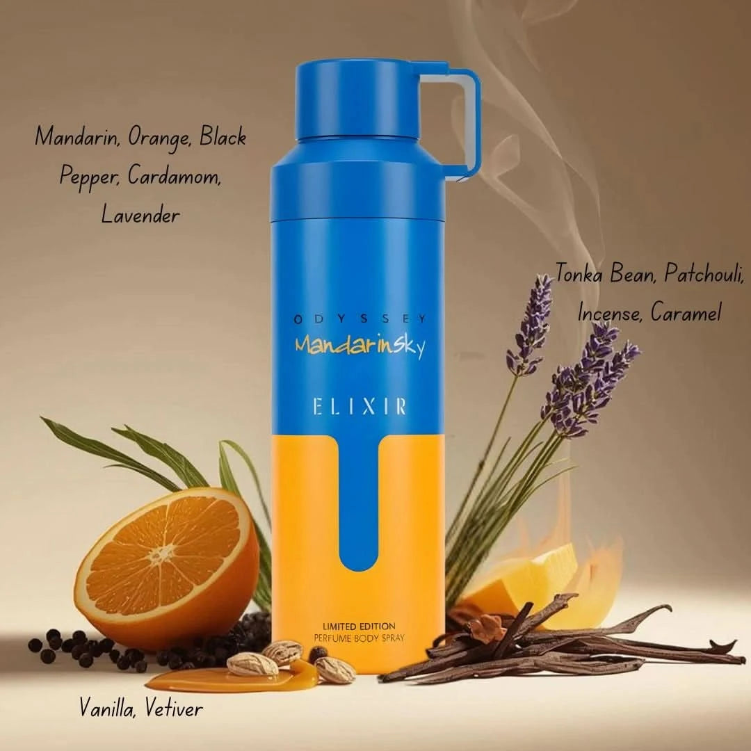 Odyssey Mandarin Sky Elixir Deodorant Spray 200ml (6.8 oz) by Armaf