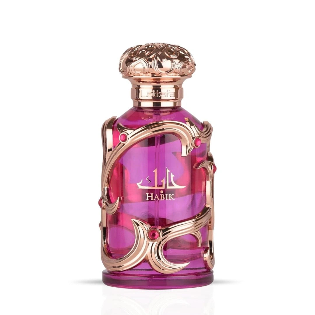 Habik for Women Eau de Parfum Spray 100ml (3.4 oz) by Lattafa (Velvet Pouch) - Intense Oud