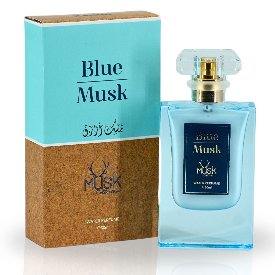 BLUE MUSK WATER PERFUME 30ML (1.01 OZ) By Hamidi | Indulge In Soothing Essence Of This Powdery Floral Fragrance. - Intense Oud