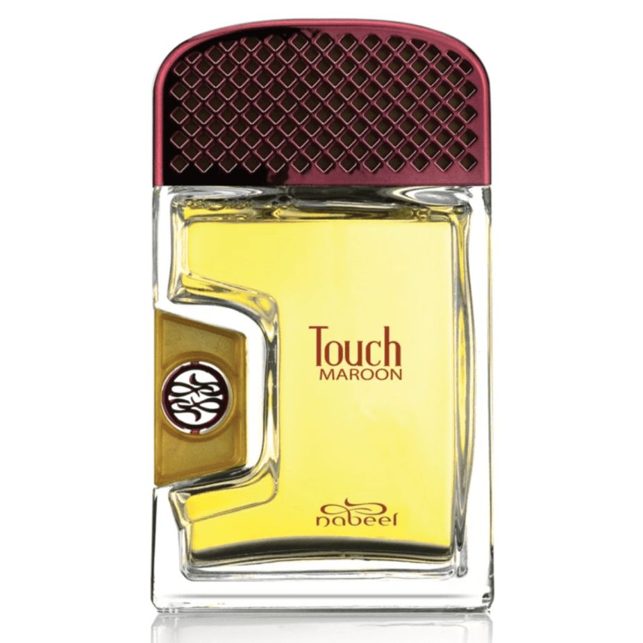 Touch Maroon Eau De Parfum by Nabeel in an 80ml bottle, featuring a maroon-colored packaging and elegant design.