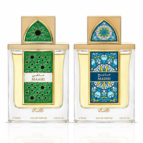Maahi & Madih Eau de Parfum Sprays 90ml (3.0 oz) by Rasasi (Bundle)