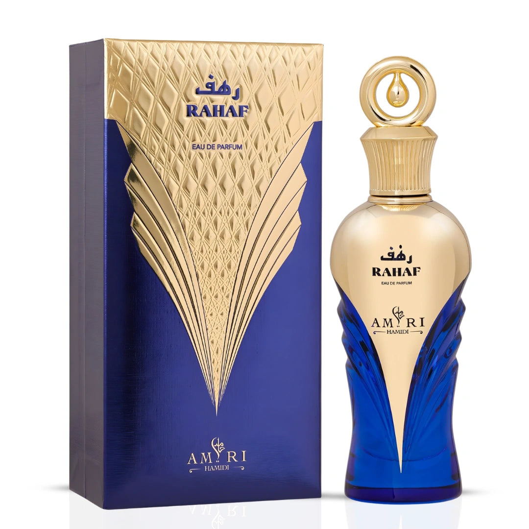 The Gourmand Bundle featuring Amiri Rahaf, Aura Lucy, and Ghalya Amiri Eau de Parfum sprays by Intense Oud, 100ml each.