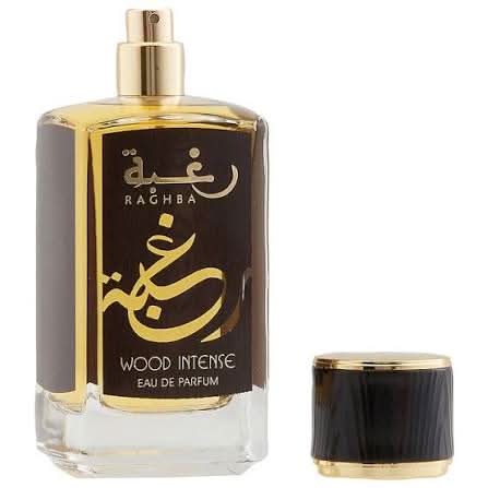 AUCTION Raghba Woody Intense EDP - 100ML (3.4oz) by Lattafa (Velvet Pouch)