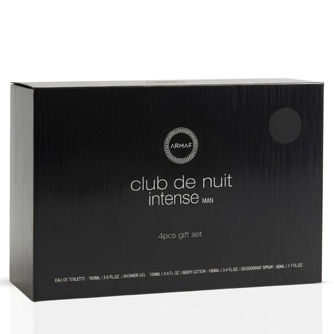 Club De Nuit Intense Man Gift Set 4Pc - EDT 3.6oz, Body Spray 1.7oz, Shower Gel 3.4oz & Shampoo 8.4oz by Armaf