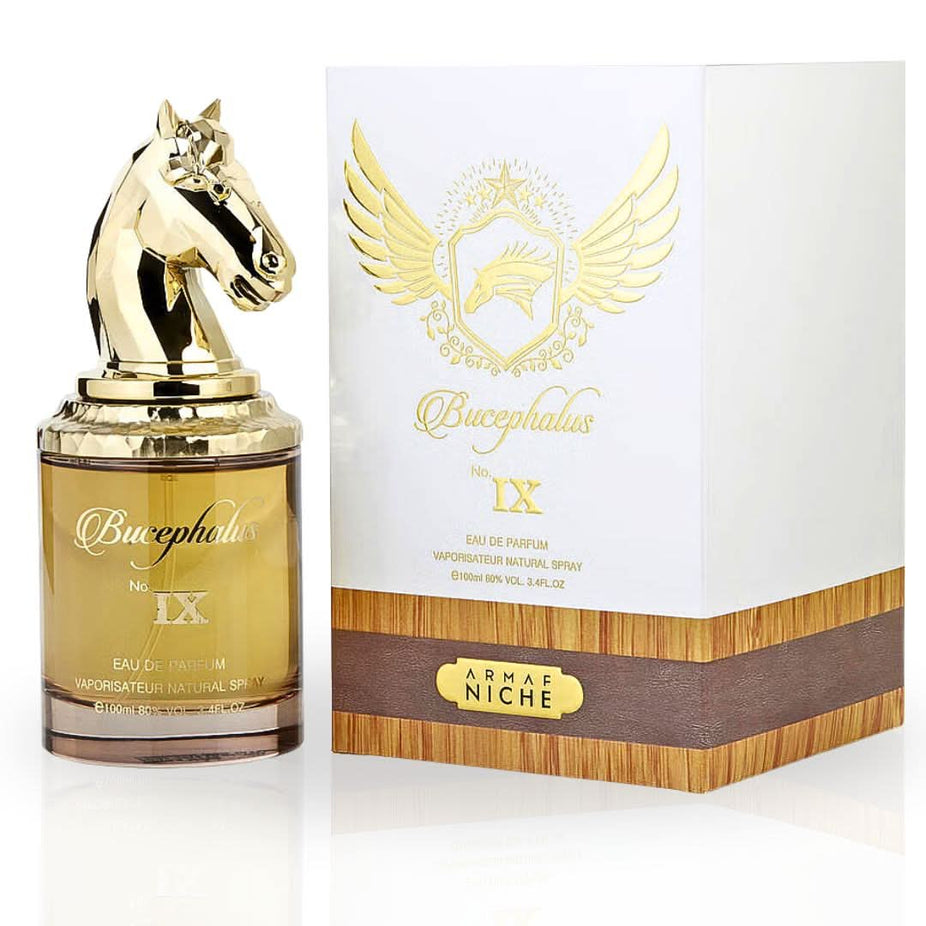 Bucephalus IX Eau de Parfum spray by Armaf, 100ml bottle with sleek design and elegant packaging.