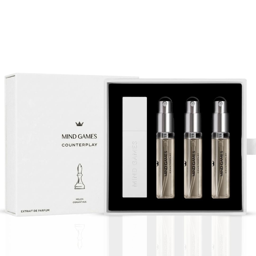Counterplay Travel Trio by Mind Games, collection of three 7.5ml bottles in a compact, travel-friendly set.