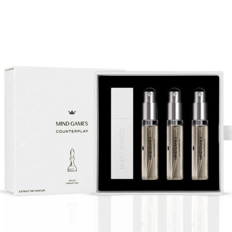 Counterplay Travel Trio by Mind Games, collection of three 7.5ml bottles in a compact, travel-friendly set.