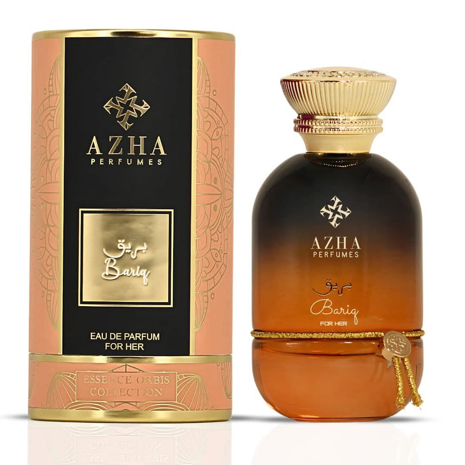 Lattafa Atheeri and Azha Bariq Eau de Parfum sprays in 100ml bundle, featuring sleek bottles and elegant fragrance designs.