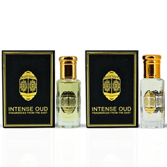Vanilla Rose & Vanilla Musk Perfume Oils 12ML (0.40 OZ) With Black Gift Box By Intense Oud | A Rich Vanilla Duo With Sweet Floral & Creamy Warmth. (Bundle) - Intense Oud