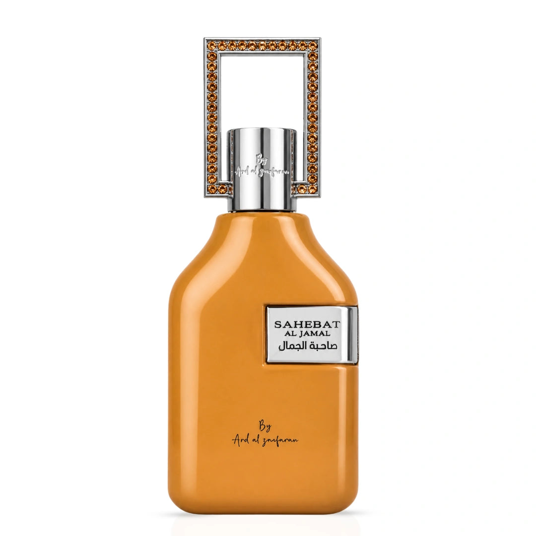 Sahebat Al Jamal Eau de Parfum Spray by Ard Al Zaafaran, 70ml bottle, featuring elegant packaging and fragrance details.
