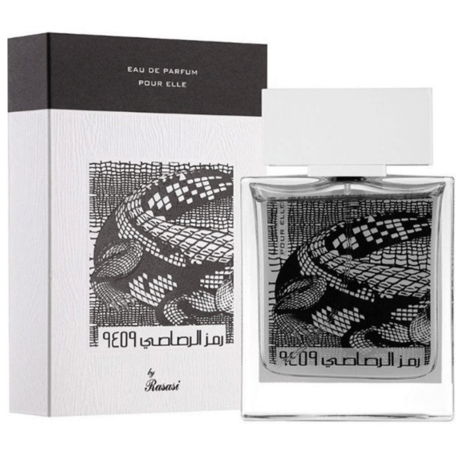 Rasasi Rumz Al Rasasi 9459 Alligator Pour Elle women’s EDP perfume bottle, 50ml, with elegant floral and fruity scent notes