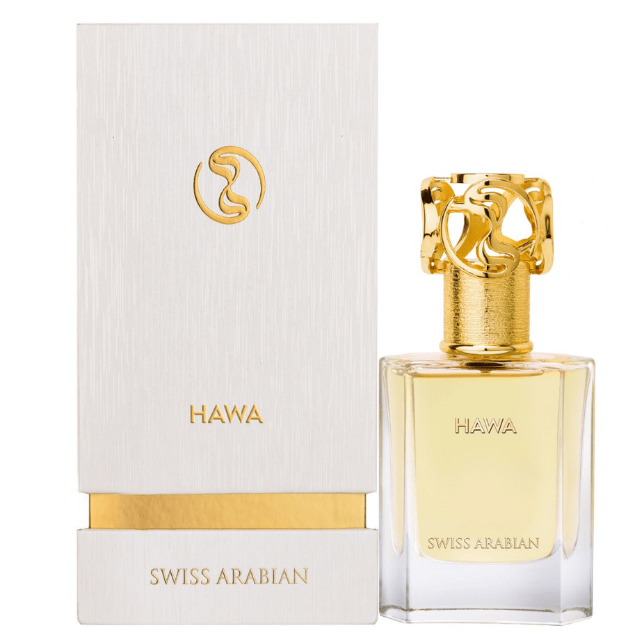 Swiss Arabian Hawa Waaw Series EDP 50ML, elegant perfume bottle for women with floral and woody notes.