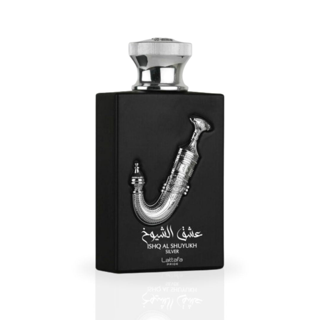 Ishq Al Shuyukh Silver EDP - 100mL (3.4 oz) by Lattafa Pride - Intense Oud