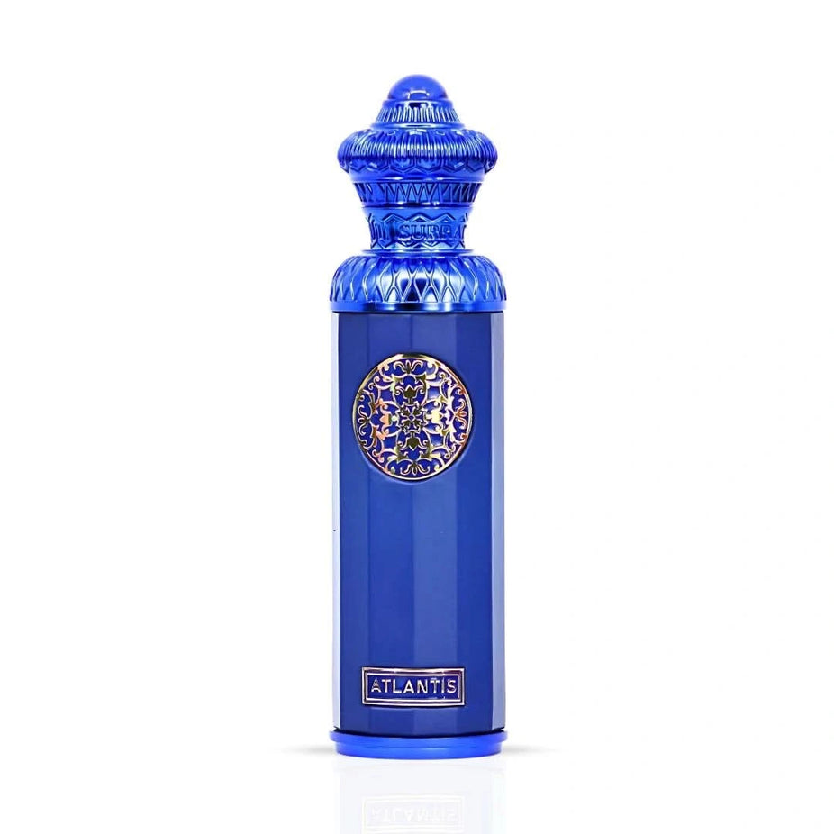 Surrati Atlantis Eau de Parfum Spray 140ml bottle with elegant design and clear label, showcasing the fragrance's luxurious packaging.