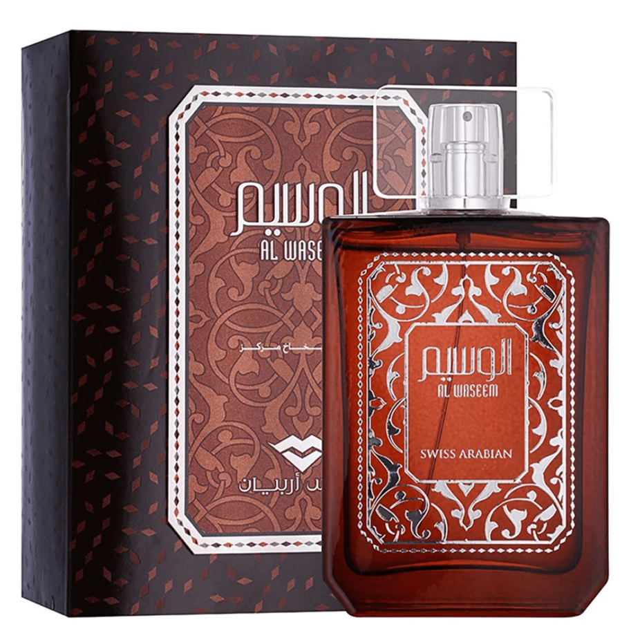 Swiss Arabian Al Waseem for Men Eau De Parfum 100ml bottle, sleek design and elegant packaging.