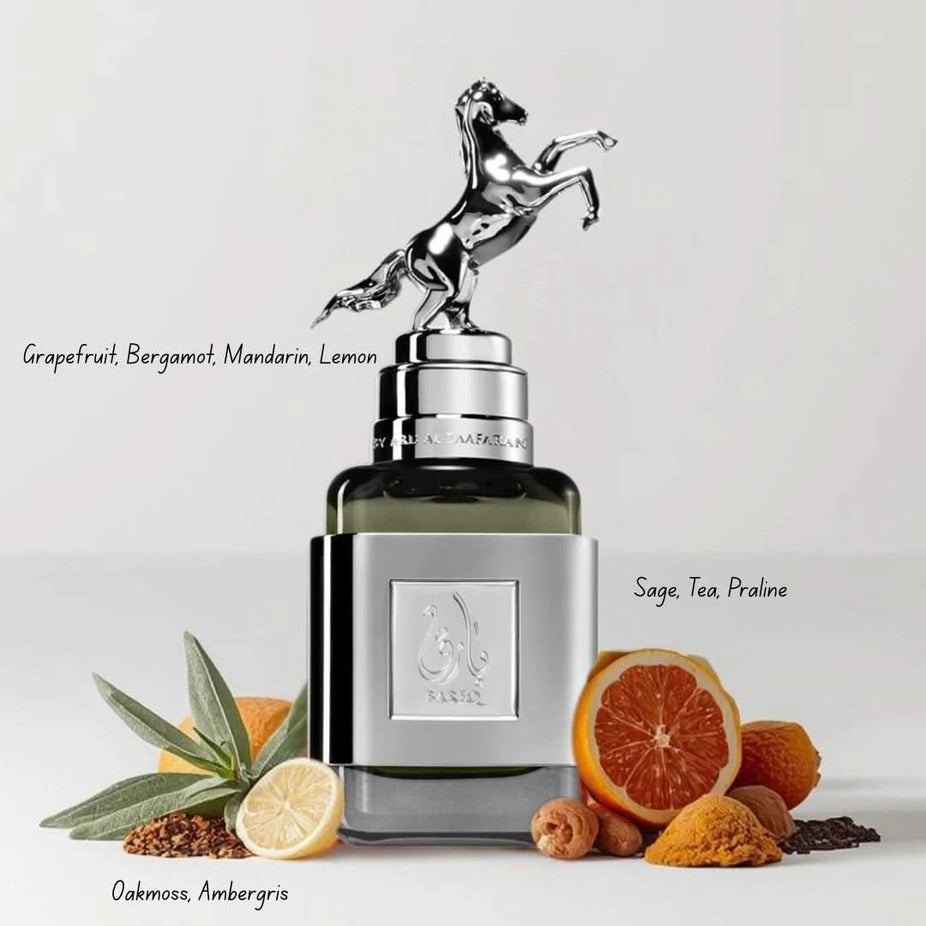 Bareq Eau de Parfum Spray by Ard Al Zaafaran, 100ml bottle, elegant design, showcasing the luxurious perfume packaging.