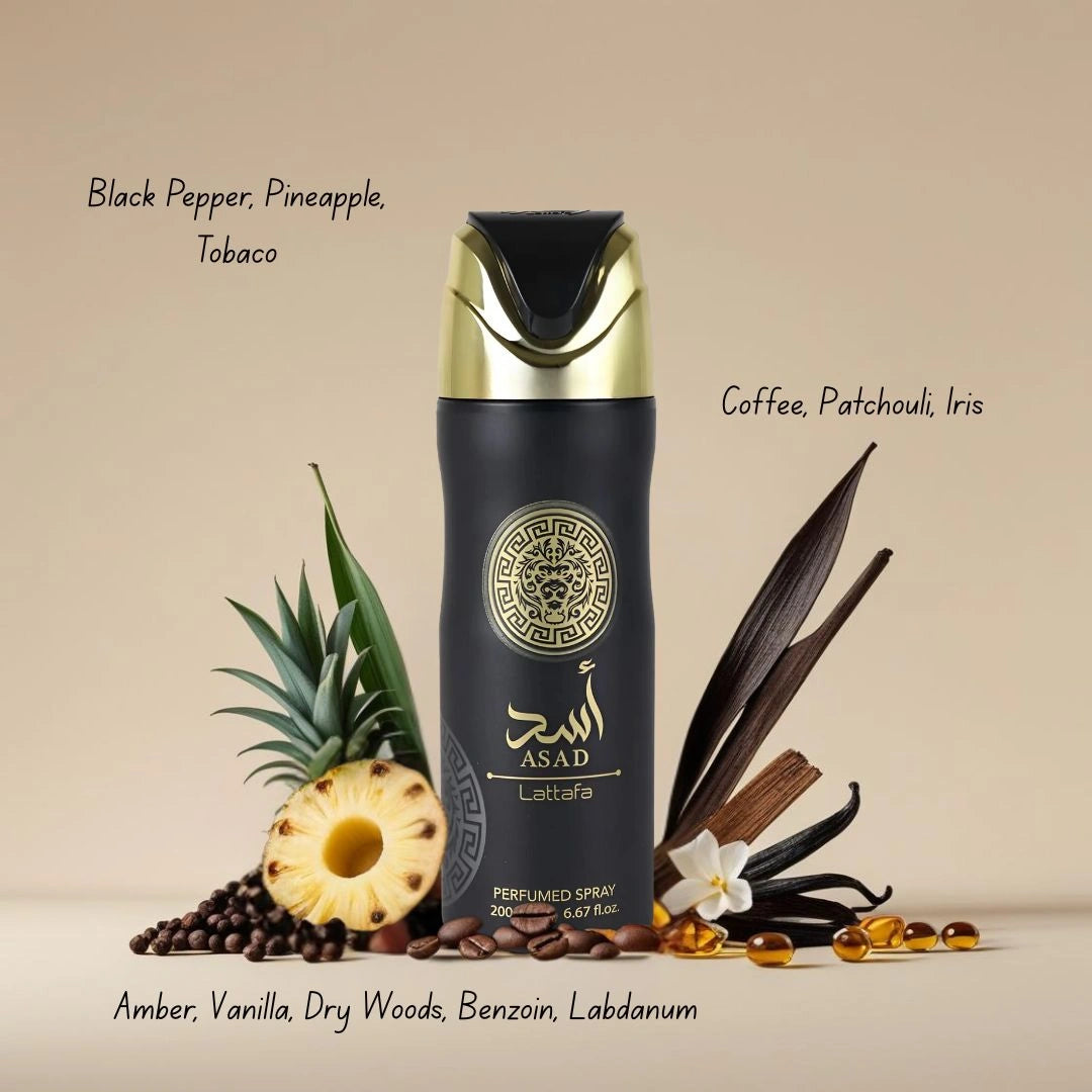 Asad Deodorant Spray 200ML (6.67 OZ) by Lattafa | Best Scent For a Lasting Impression. - Intense Oud
