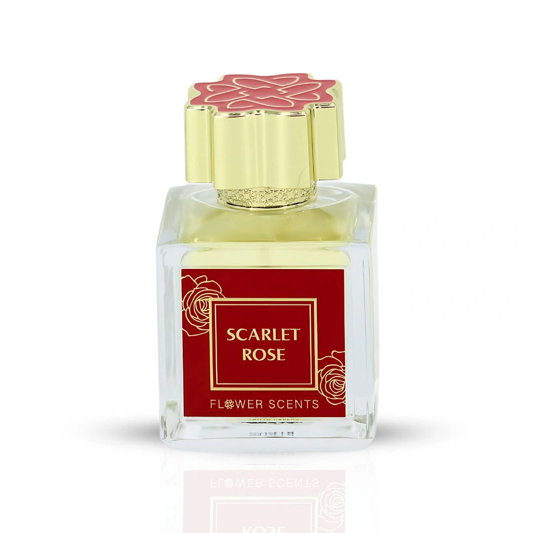 Scarlet Rose Eau de Parfum Spray 65ml (2.2 oz) by Flower Scents | Opulent Rose, Creamy Woods & Golden Amber Warmth - Intense Oud