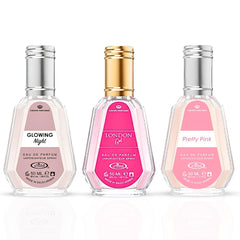London Girl, Glowing Night & Pretty Pink Eau De Parfum Spray 50ML (1.7 OZ) By Al Rehab | An Enchanting Trio Of Fruity, Floral & Velvety Scents. (Bundle) - Intense Oud