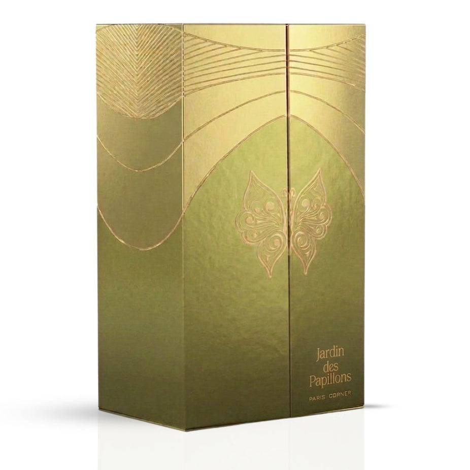 Paris Corner Jardin des Papillons Eau de Parfum spray 100ml with elegant bottle design, floral scent, and butterfly motif.