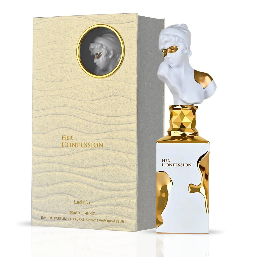 His & Her Confession Eau de Parfum Sprays 100ml (3.4 oz) by Lattafa | For Him & Her — Scents Wrapped in Warmth & Sophistication (Bundle) - Intense Oud