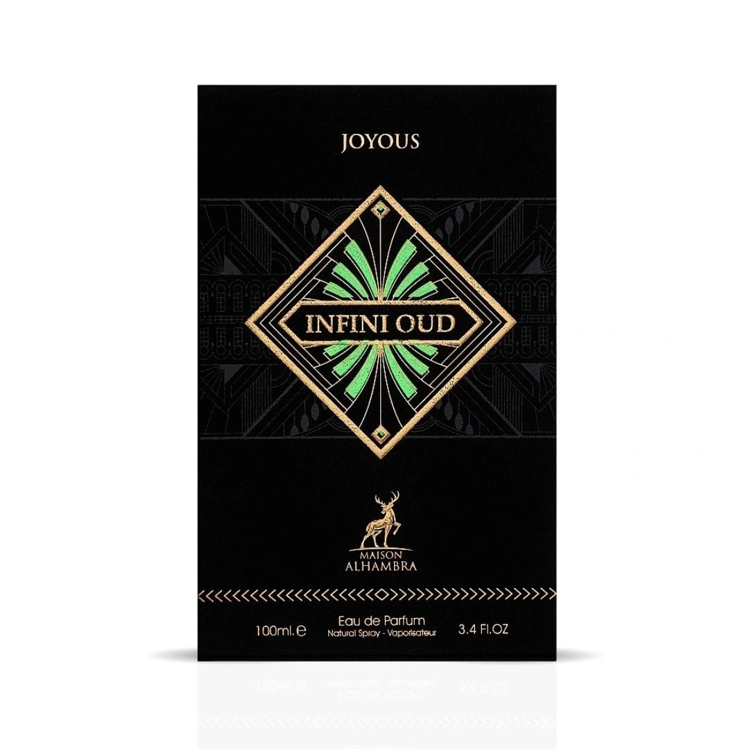 Infini Oud Joyous Eau de Parfum Spray 100ml (3.4 oz) by Maison Alhambra | Oud Unleashed – A Spicy, Sweet Rebellion - Intense Oud