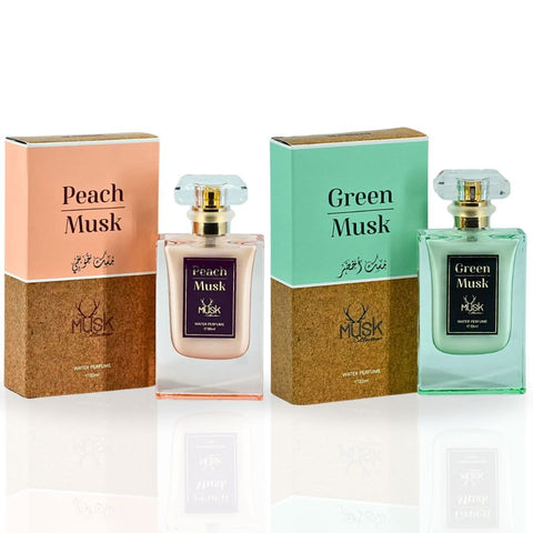 Peach Musk & Green Musk - Water Perfume Sprays 30ML (1.01 OZ) By Hamidi | Delight Your Senses with the Invigorating Aromas. (AMAZING BUNDLE) - Intense Oud